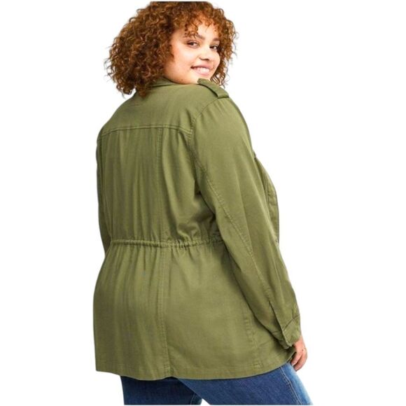 TORRID NEW FOUR LEAF CLOVER GREEN Twill Utility Jacket Size 3X - Picture 4 of 13